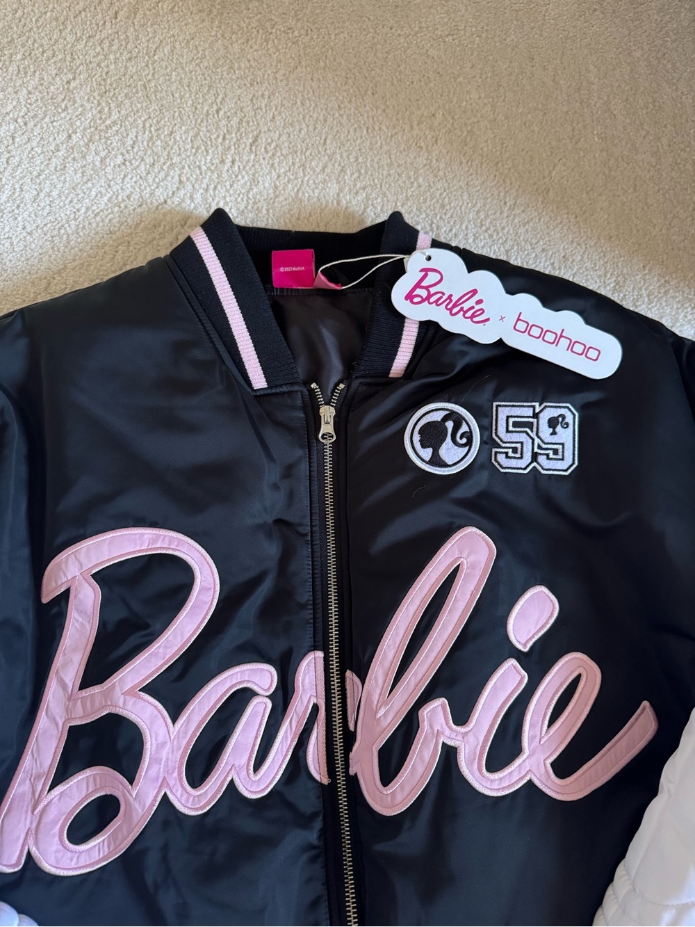 Barbie x Boohoo NWT Bomber Jacket - Picture 5 of 7